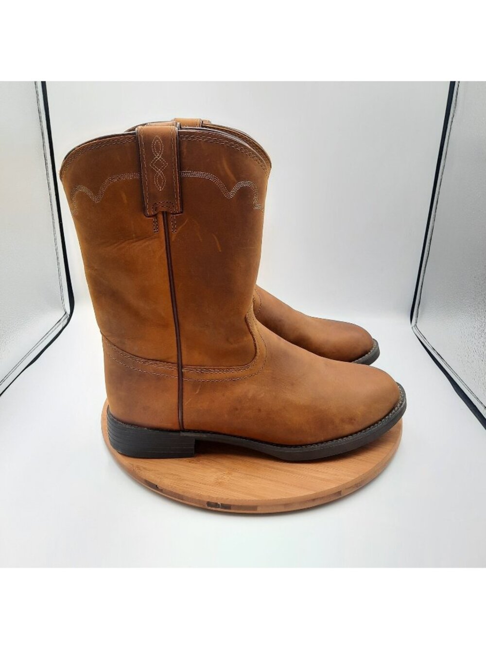 Justin Boots Jeb 3902 Mens Size 11 2E Wide Brown Leather Western Work Cowboy